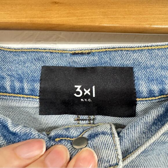 3X1 Light Wash Denim Button Front Midi Jean Skirt Womens 26 Coastal Cowgirl - Picture 2 of 9